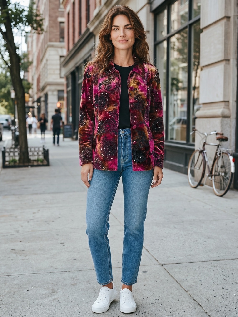 Chico's Purple Pink Burnout Jacket Size 0 US S